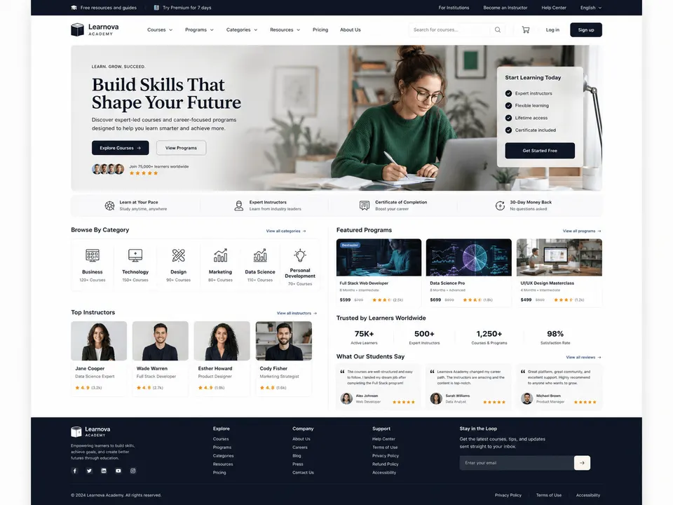 Learnova Academy education platform